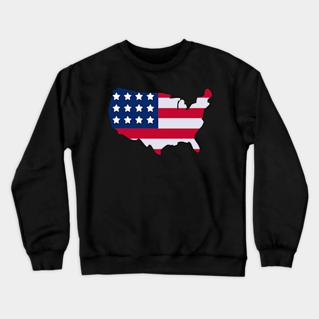 USA Outline with flag Crewneck Sweatshirt by madeinchorley